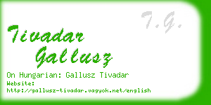 tivadar gallusz business card